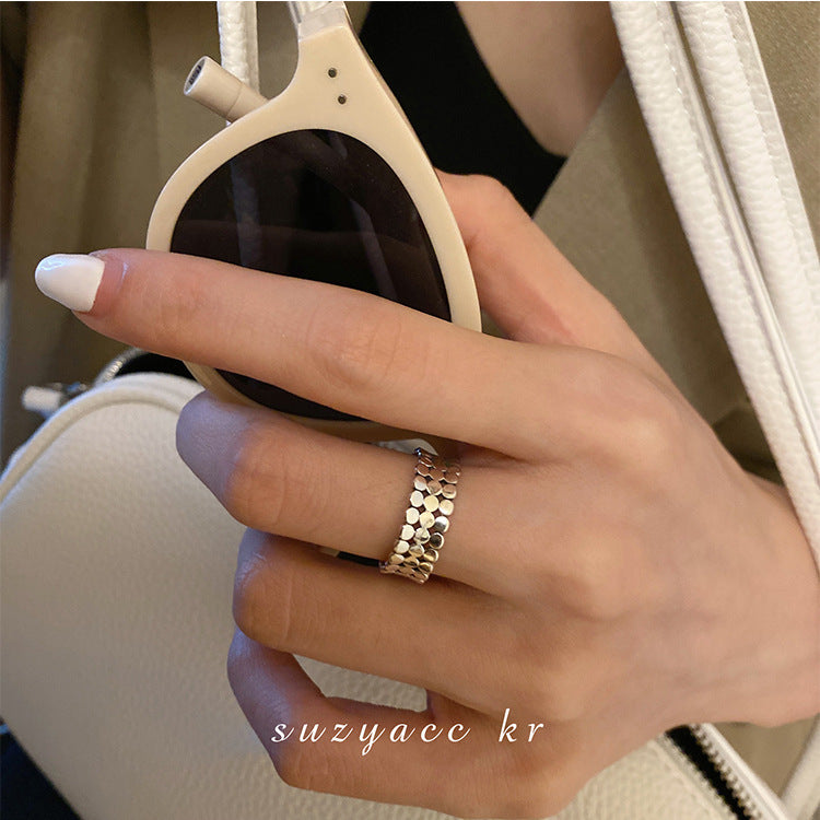 Retro Geometric Female Cold Style Adjustable Ring