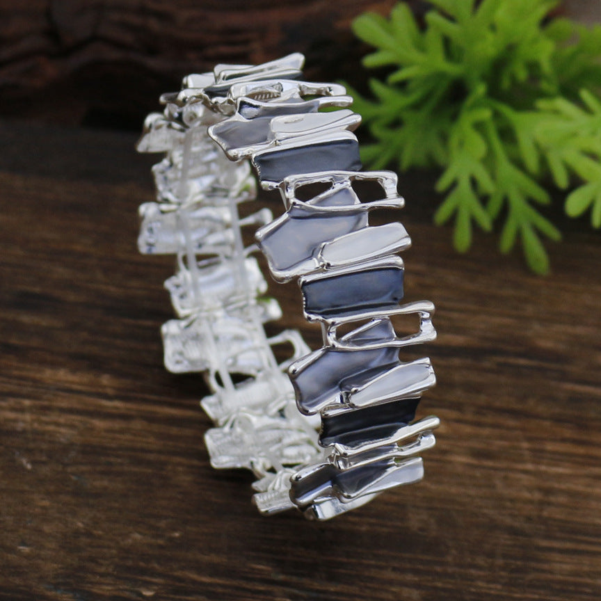 Women's Irregular Colorful Oil Alloy Handmade Painting Creative Geometric Bracelet
