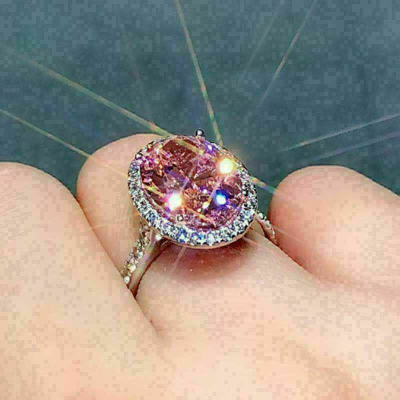 Pink Zircon Fashion Exquisite Temperament Imitation Rings