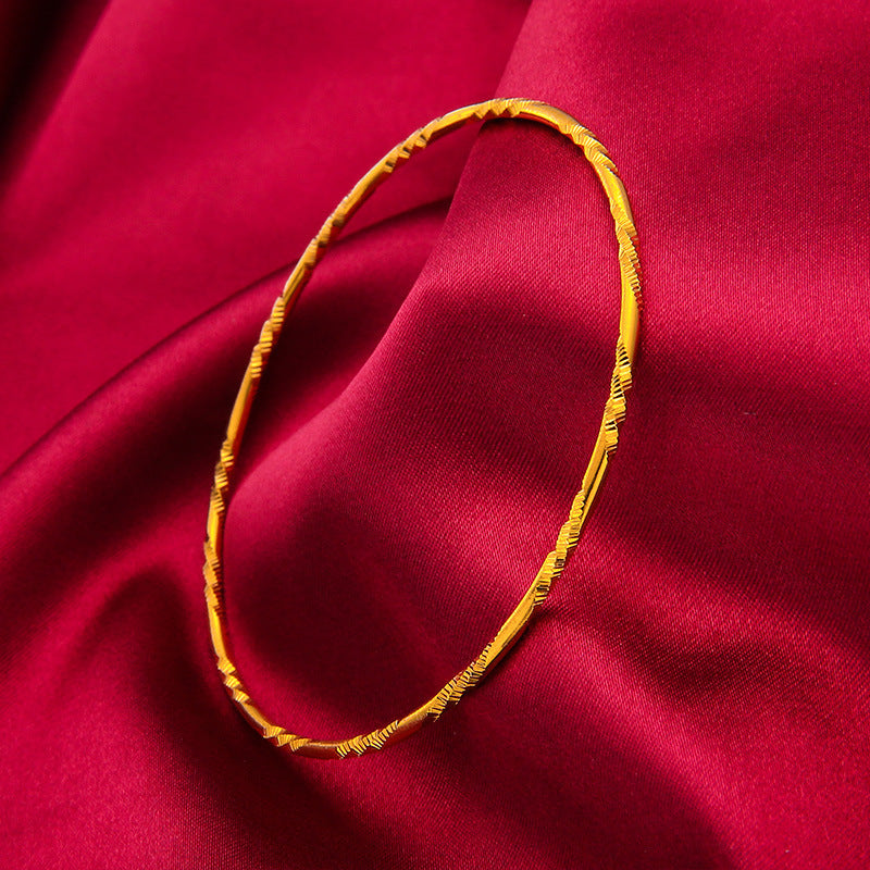 Gold-plated Female Vietnam Placer Gold Thin Thai Coil Bracelets