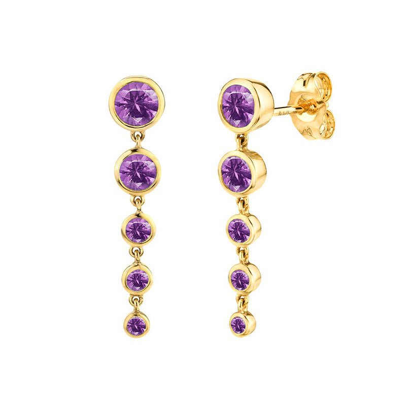 Sier Needle Tail Chain Rhinestone Creative Simple Zircon Stud Earrings