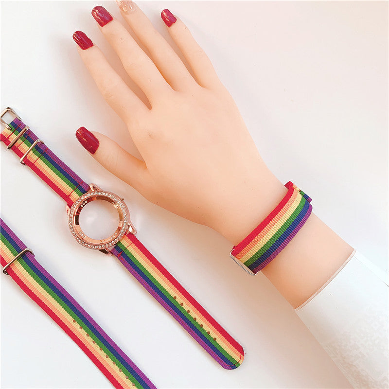 Bracelets confortables et élégants en forme de cœur coloré arc-en-ciel