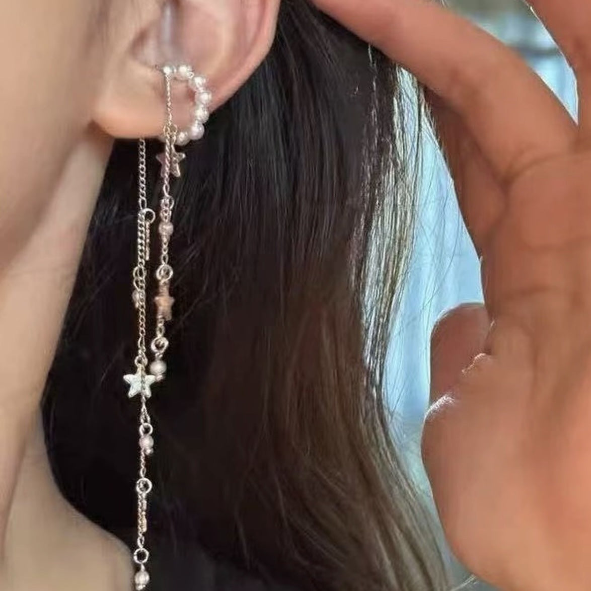 Sier Tassel Pierced High-grade Niche Temperament Ear Clip