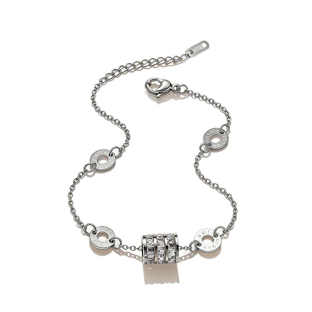 Women's Roman Small Waist Stainless Steel Fashion Twin Titanium No Bracelet