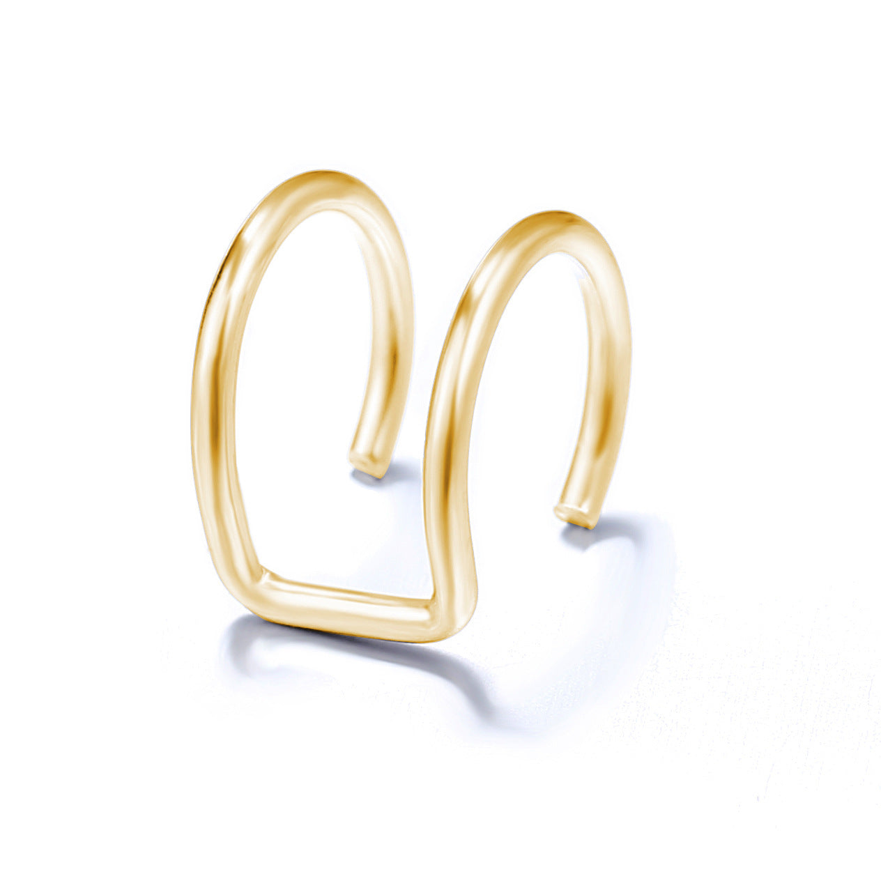 Simple Lines Spot Drill Double Personality Ear Clip