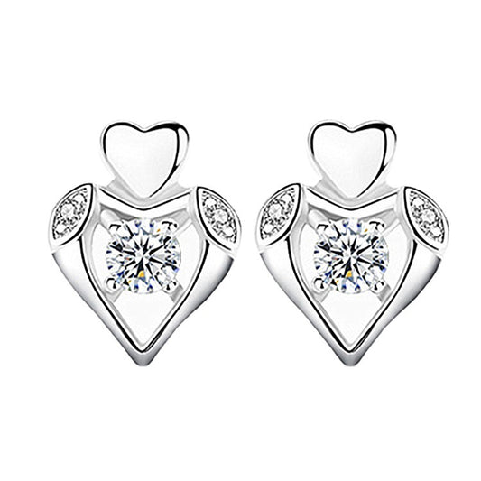 Boucles d'oreilles en forme de cœur d'amour en argent de Style coréen pour femmes