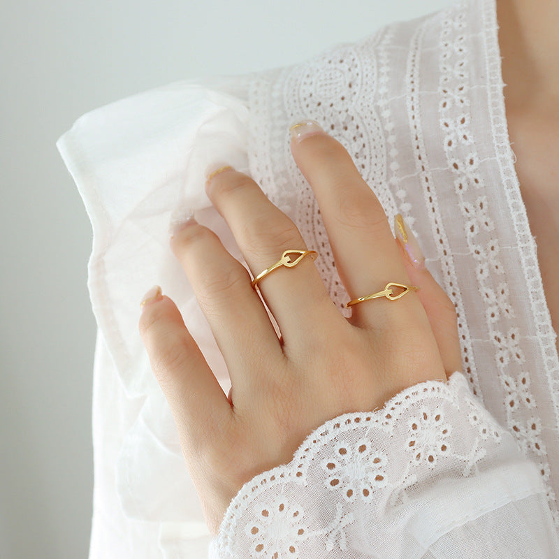 Small And Exquisite Simple Meticulous Hollow Love Rings