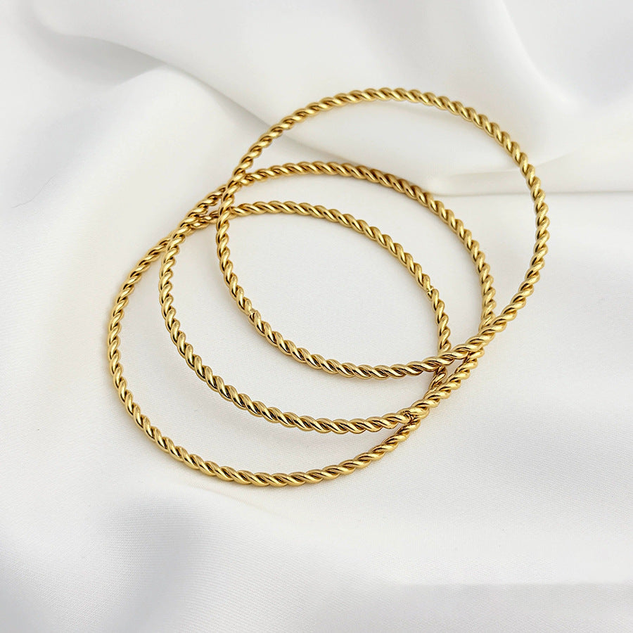 Steel Square Thread Twist Fashionable Elegant Without Changing Color Bracelets