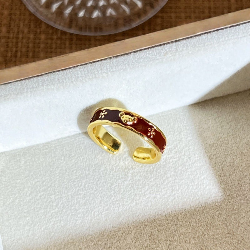 Leaf Flower Female Geometric Affordable Luxury Fashion White Ring