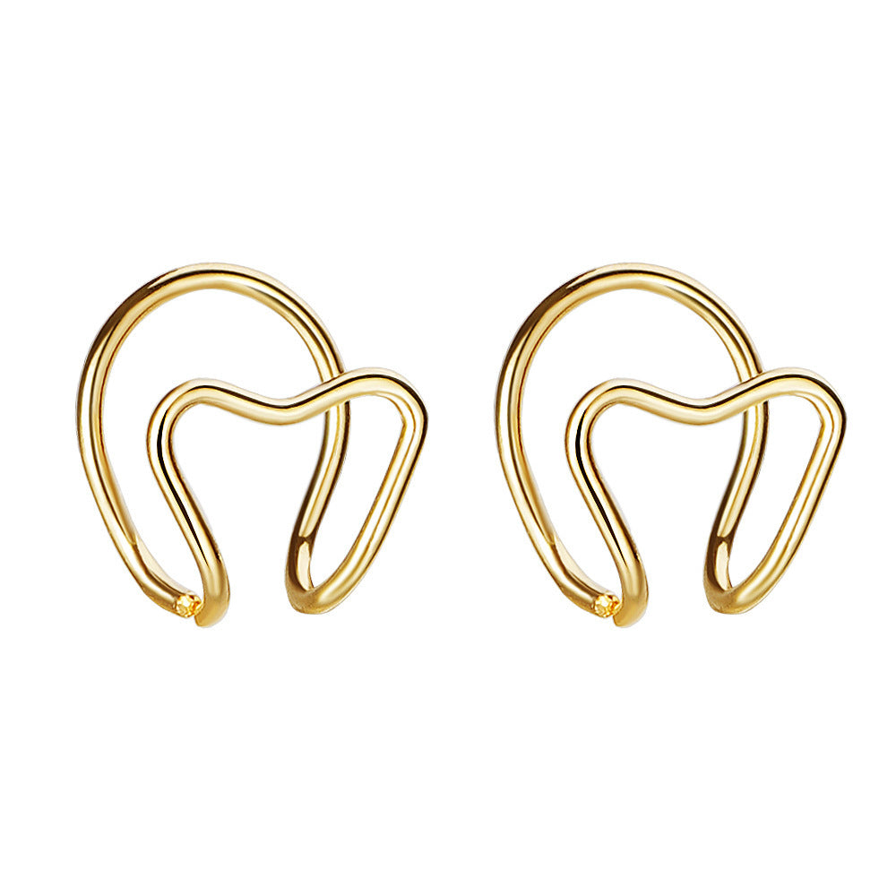 Women's Korean Style Simple Heart-shaped Peach Heart Stainless Ear Clip
