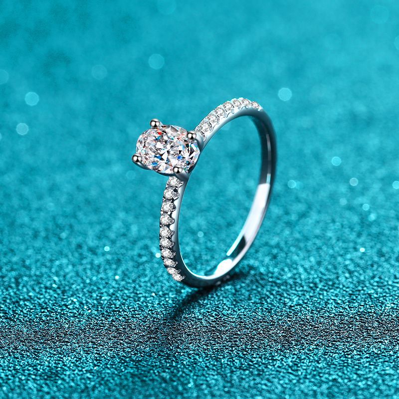 Women's Sier Big Diamond Proposal Shaped Diamond-shaped Rings