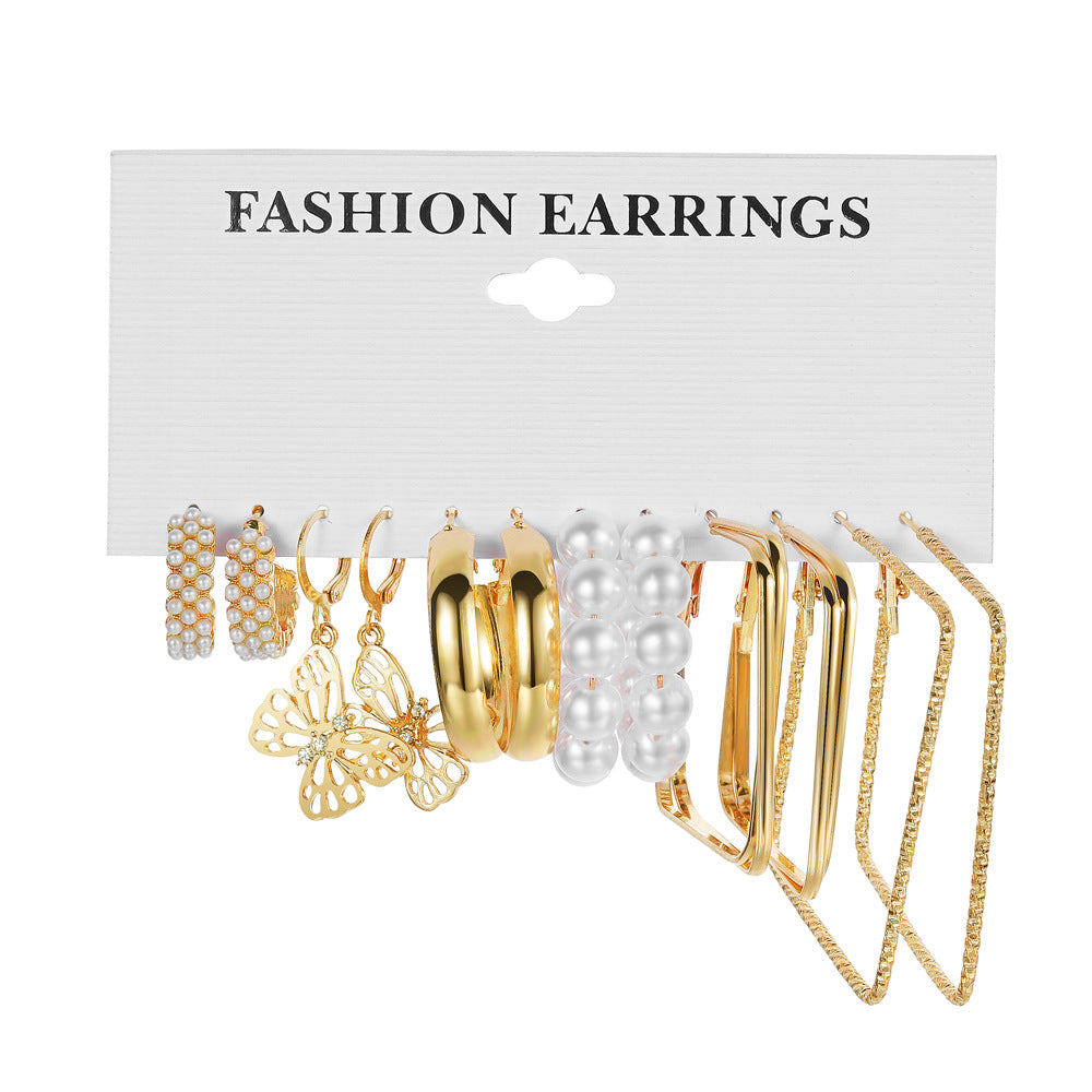 Alloy Ear Square Geometric Set Vintage Earrings