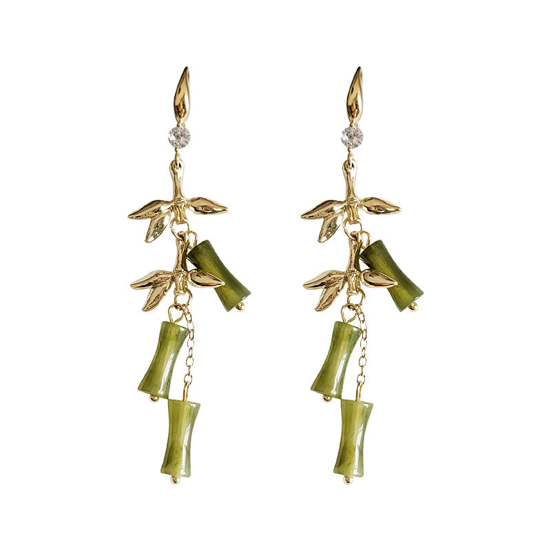 Chinese Style Popular Bamboo Handmade Personality Earrings