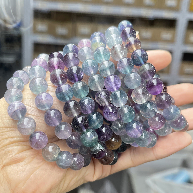 Fluorite Niche Gradient Purple Color Green Bracelets