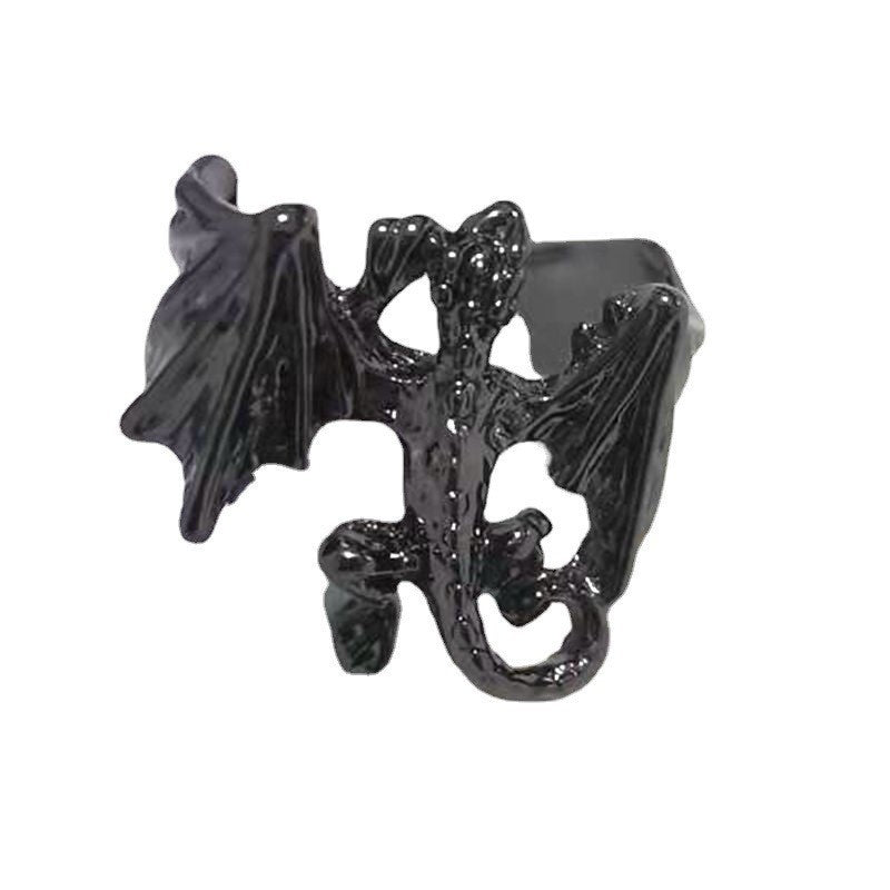 Fashion Punk Bat Couple Adjustable Lizard Ring