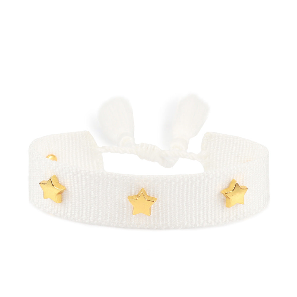 Woven Alloy Five-pointed Star Moon Concert Bracelets