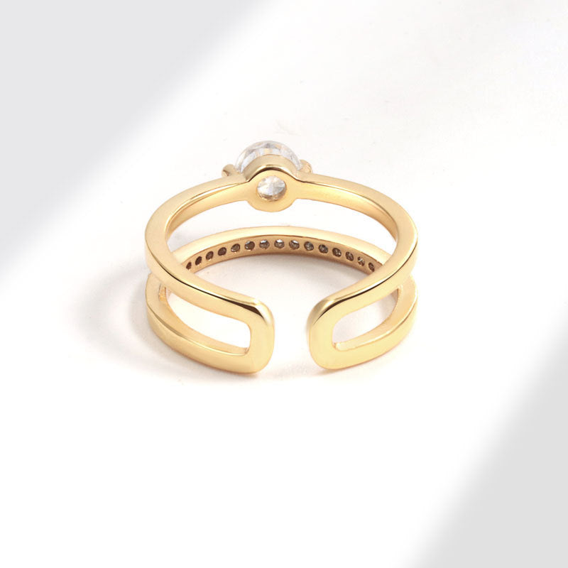 Geometric Open Mouth Korean Simple Temperamental Rings