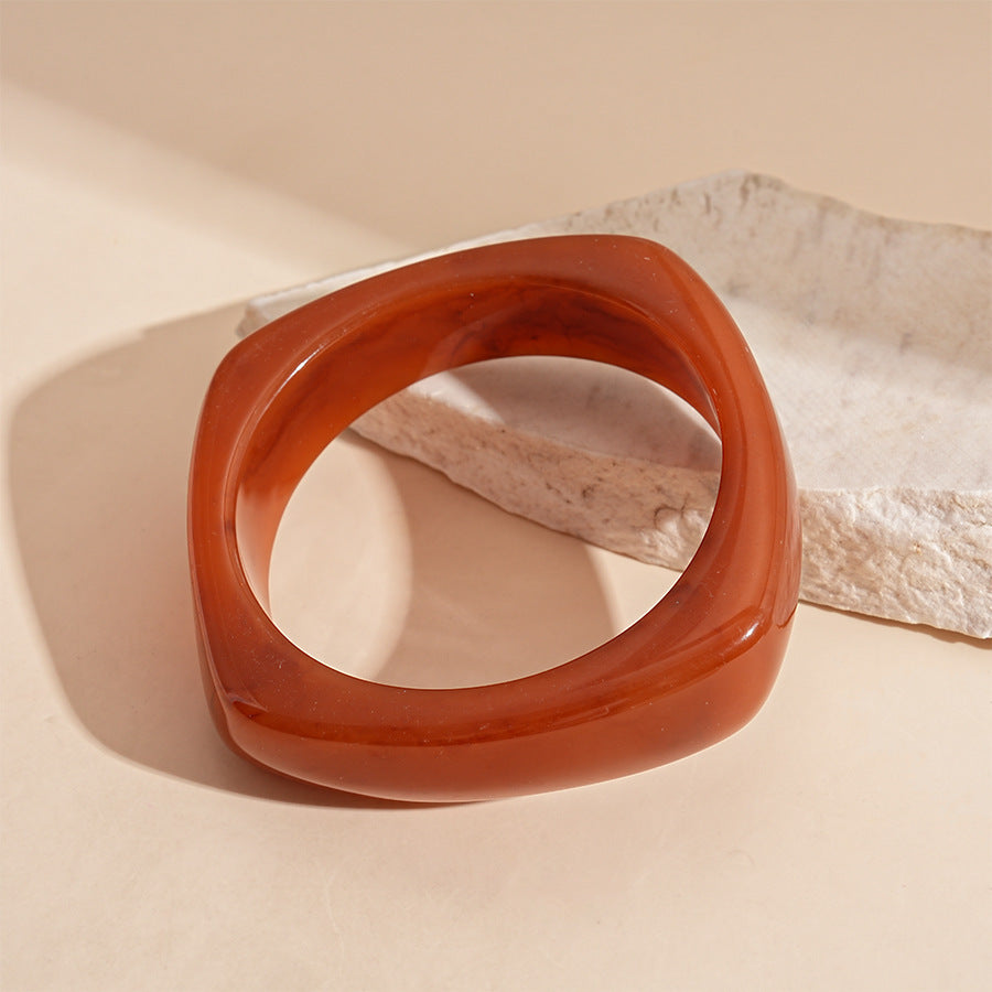 Women's Irregular Resin Minority Simple Retro Temperament Personality Fashion Design Unique Bracelets