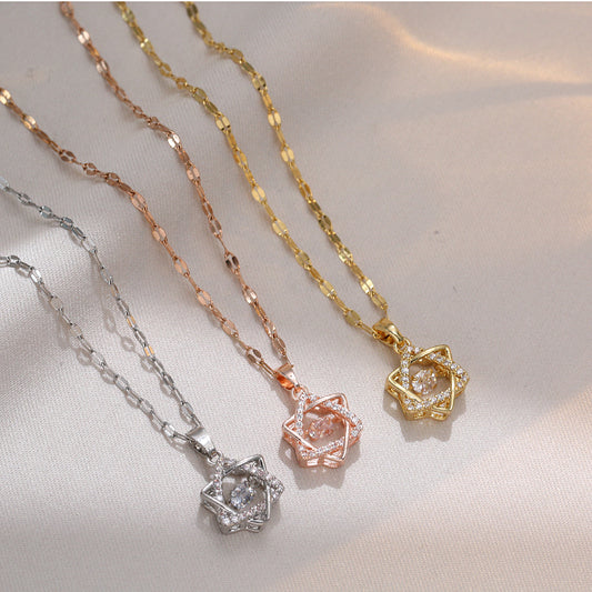 Six-pointed Star Light Luxury Minority Design Sense Advanced Necklaces