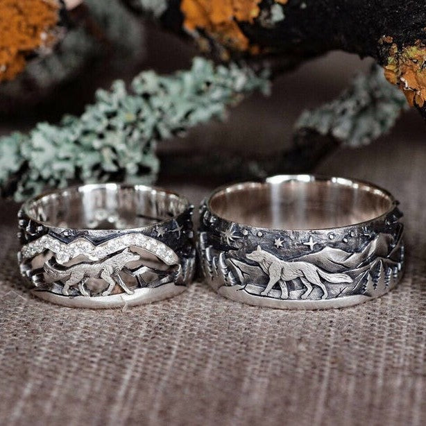 Women's & Men's Loyal Wolf Couple Retro Simple Fashion Ring