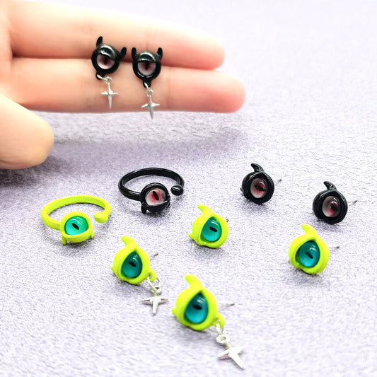 Funny And Cute Cartoon Little Monster Rings