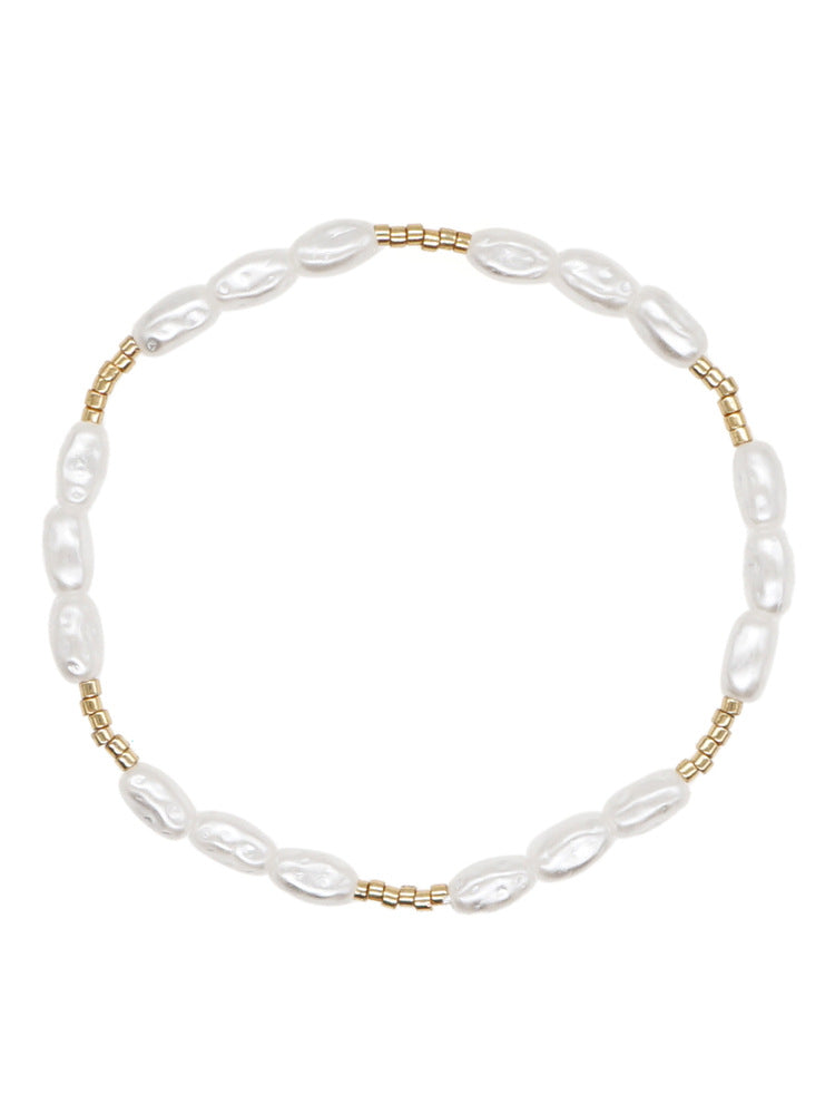 Style String Beads Soft Pottery White Gravel Armbänder