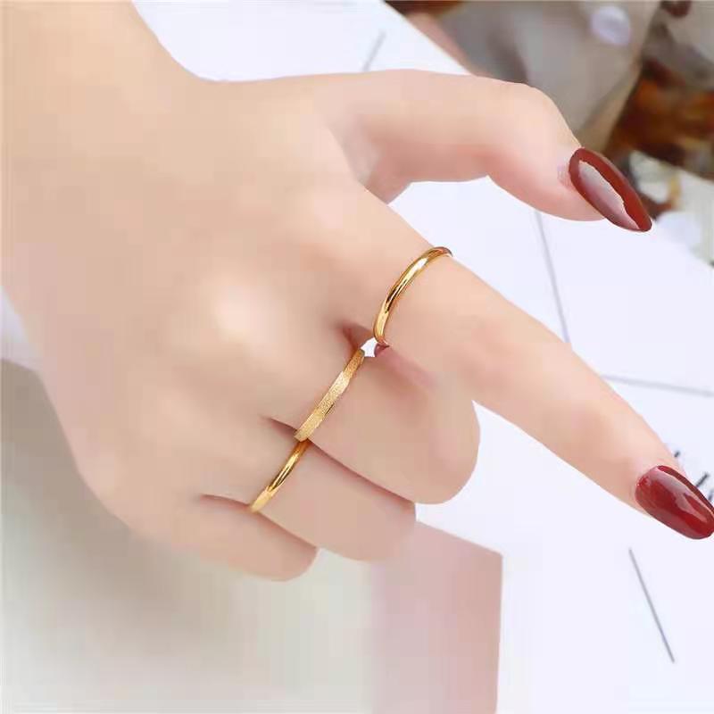 Cold Wind Frosted Stainless Steel Female Rings