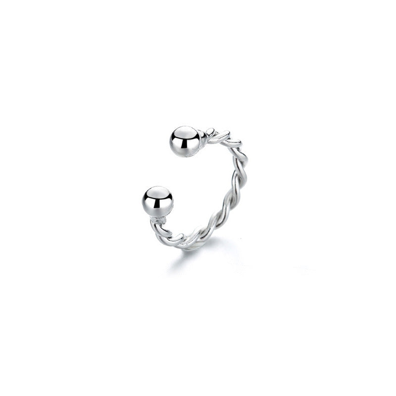 Earless Female Temperament Fashion Sense Glossy Twist Rhinestone Geometric Ear Clip