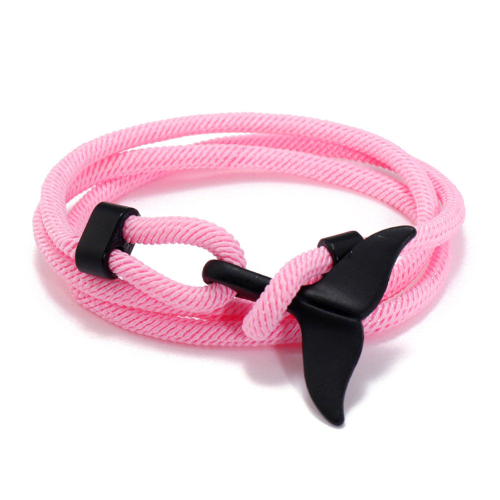 Women's & Men's & Ocean Series Boat Anchor Style Whale Tail Braided Rope Bracelets