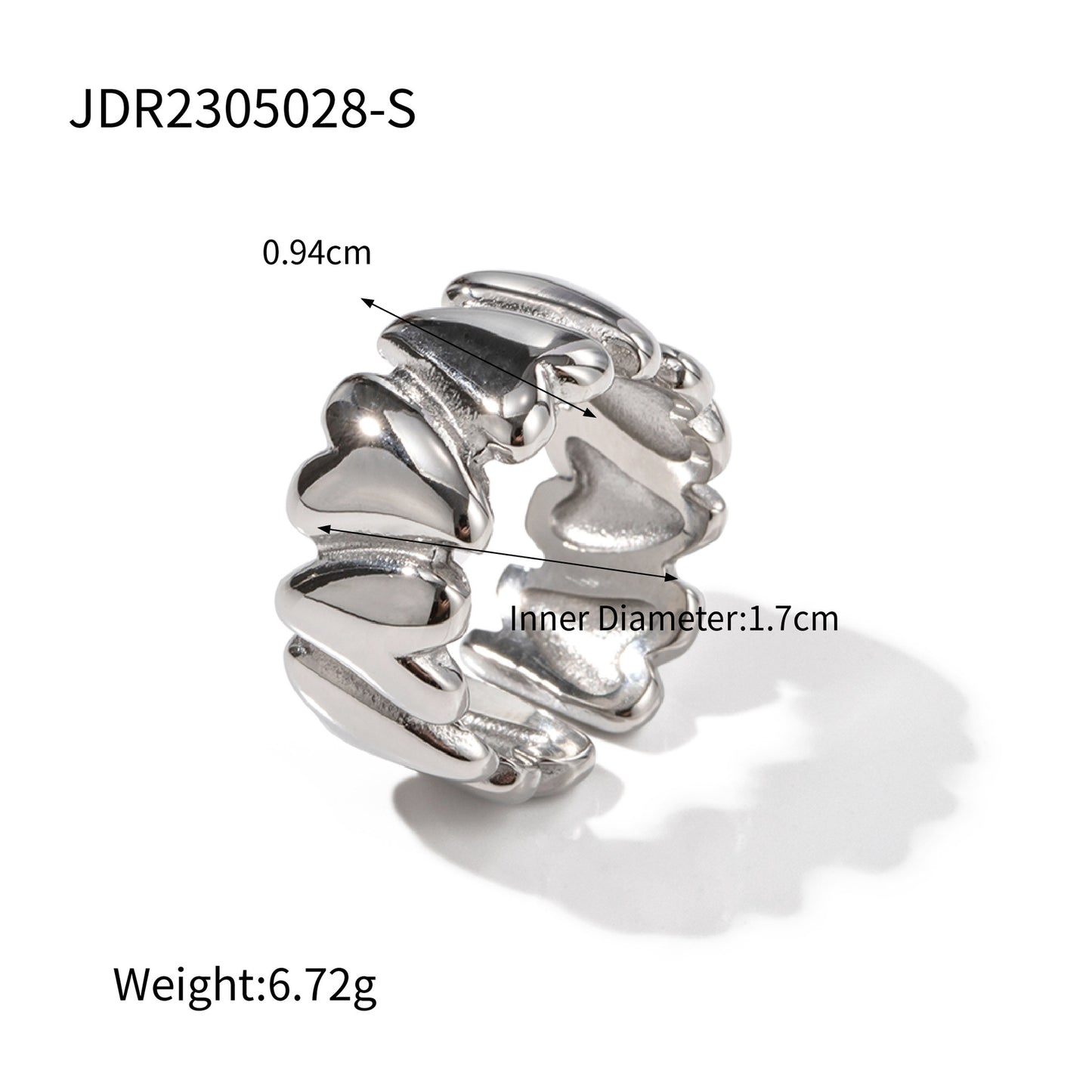 Stainless Steel Closed Light Luxury High Rings