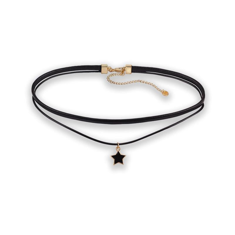 Women's Black Rope Fresh Clavicle Chain Short Neckband Collar Necklace