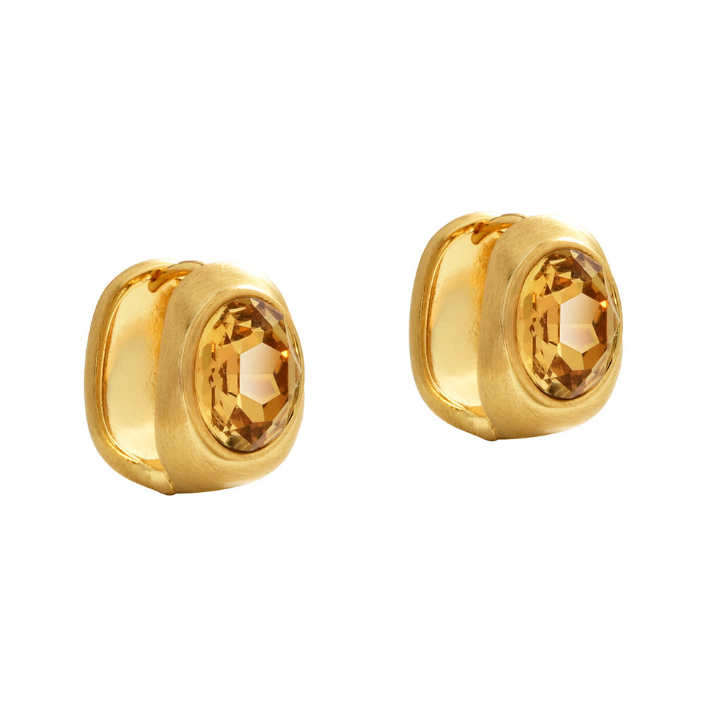 Clip Champagne Zircon Light Luxury High Sense Graceful Ear Buckle