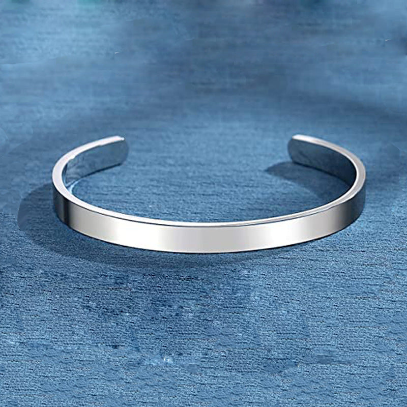 Steel Open-ended Titanium Inspirational Lettering Graduation Gift Bracelet