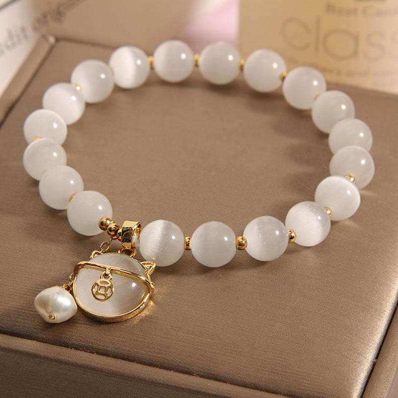 Cat Opal Female Design High-grade Simple Coin Beads Bracelets