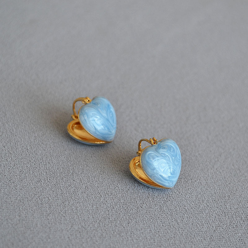 Boucles d'oreilles personnalisées simples en forme de cœur d'amour pour femmes