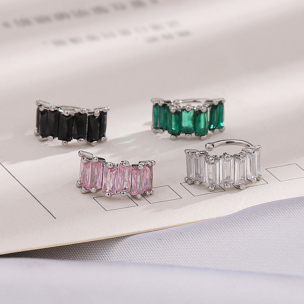 Men's Square Light Luxury Colorful Crystals Without Pierced Irregular With Personality Rings