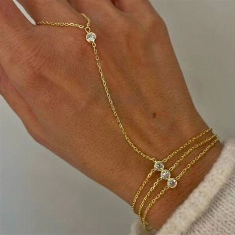 Women's Light Luxury Copper Chain Finger Graceful Personality High-grade Bracelet