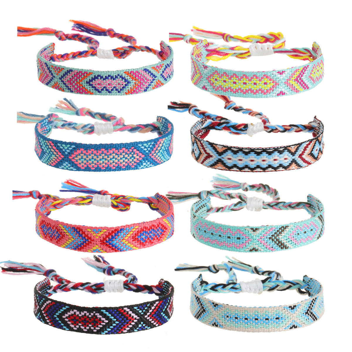 Bracelets d'amitié à pampilles bohème tissés pour femmes