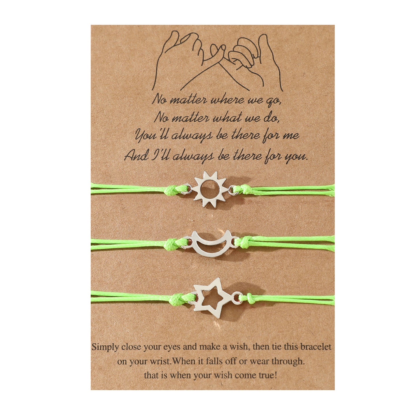 Friendship Card Personality Alloy Sun Moon Bracelets