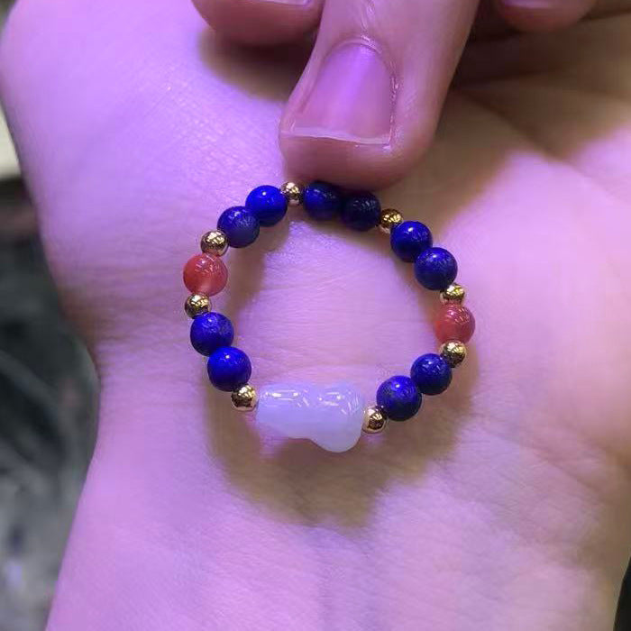 Red Agate Jade Gourd Crafts Chinese Rings