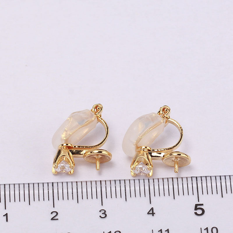 Women's Princess Style Inlaid Zircon Pearl Clasp Accessory Ear Clip