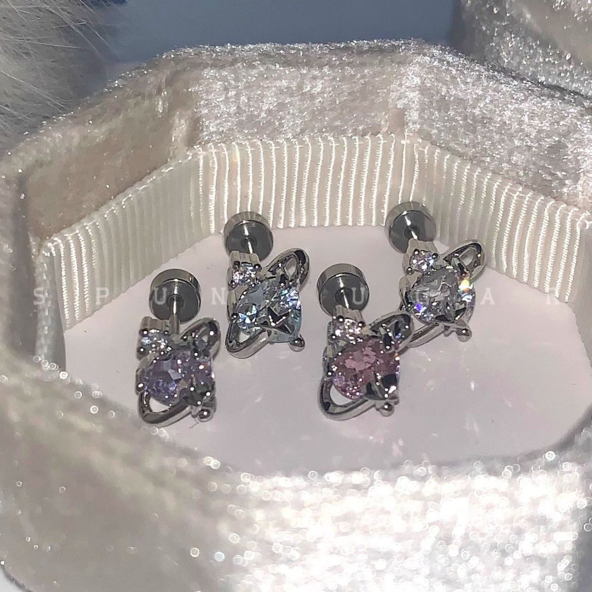 Female Titanium Steel Screw Tightening Buckle Pin Before Stud Earrings