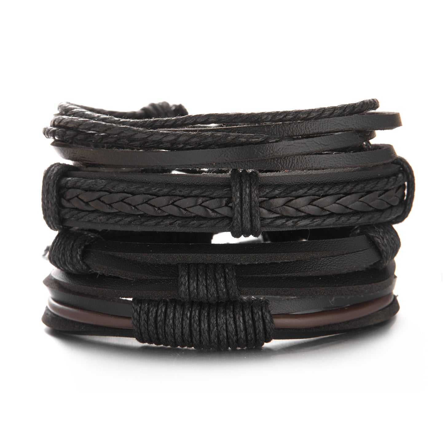 Men's Beaded Leather Fashion Woven Combination Suit Bracelets