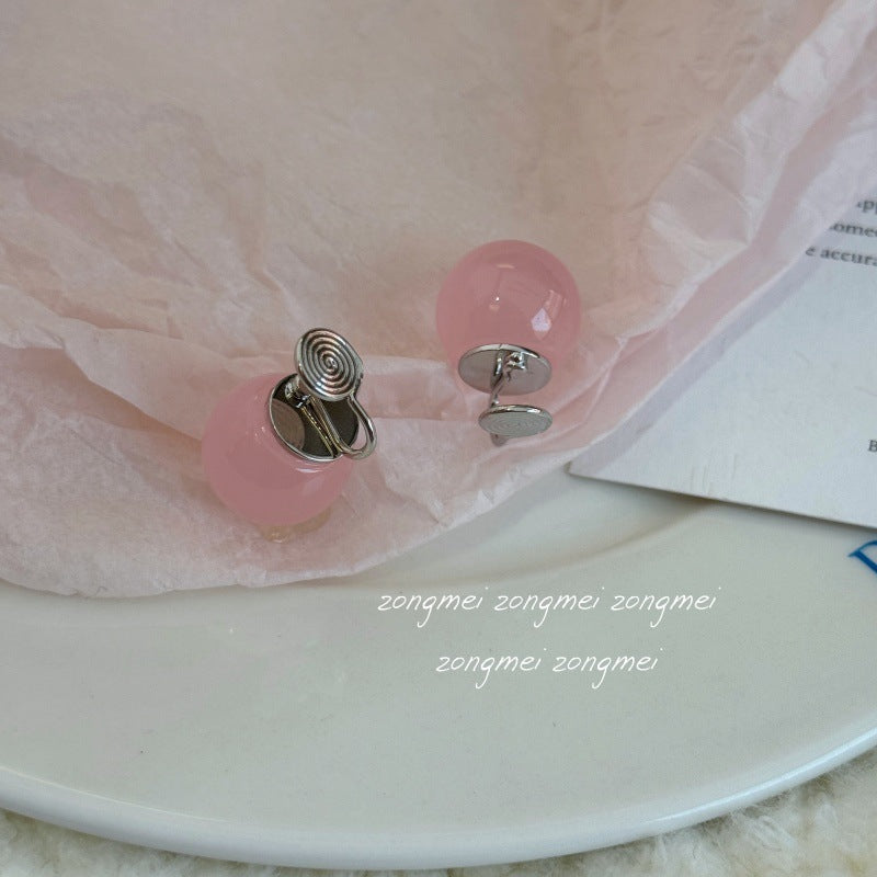 Small Size Round Beads Special Interest Simple Ear Clip