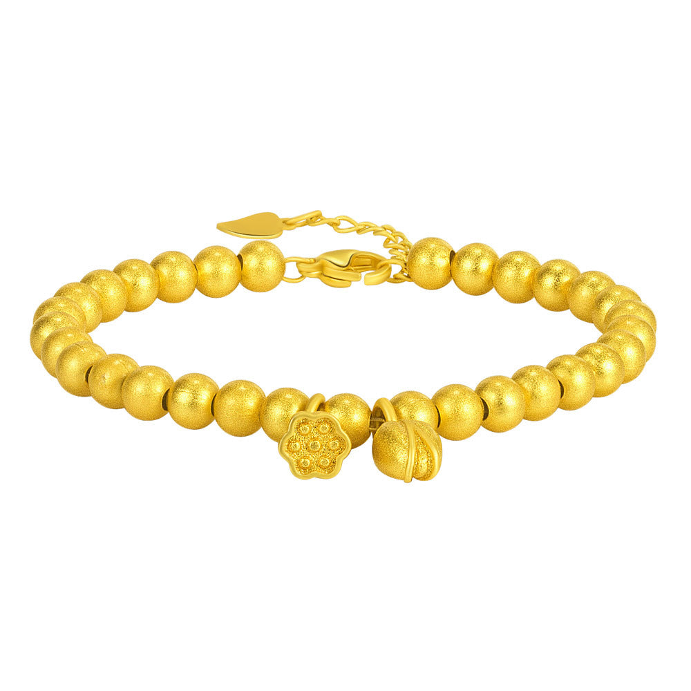 Women's National Fashion Two Ancient Gold Lotus Seedpod Bracelets