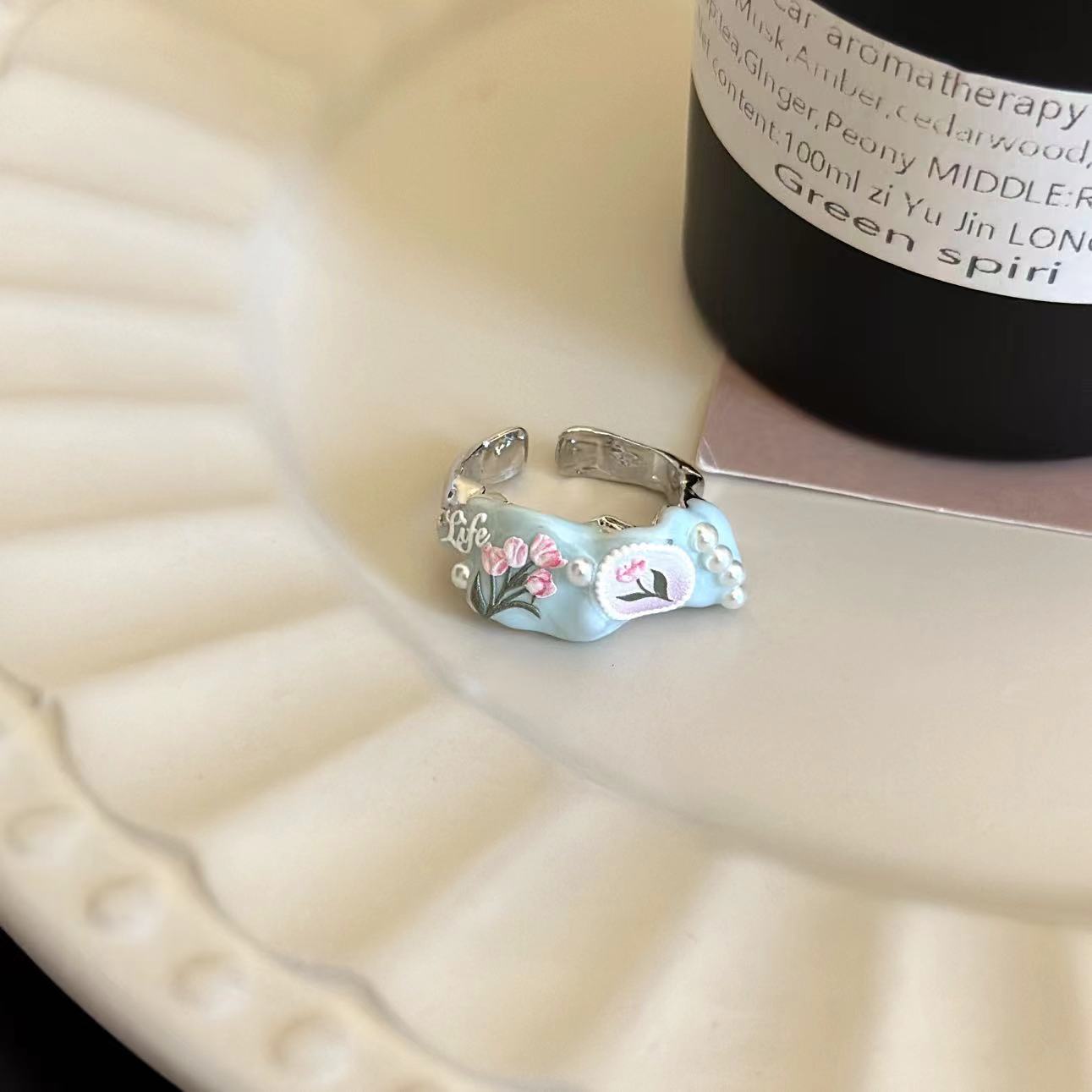 Flower Female Hot Sweet Cool National Style Asian Culture Niche Ring