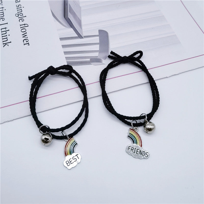 Women's Korean Style Simple Rainbow Clouds Stitching Bracelets