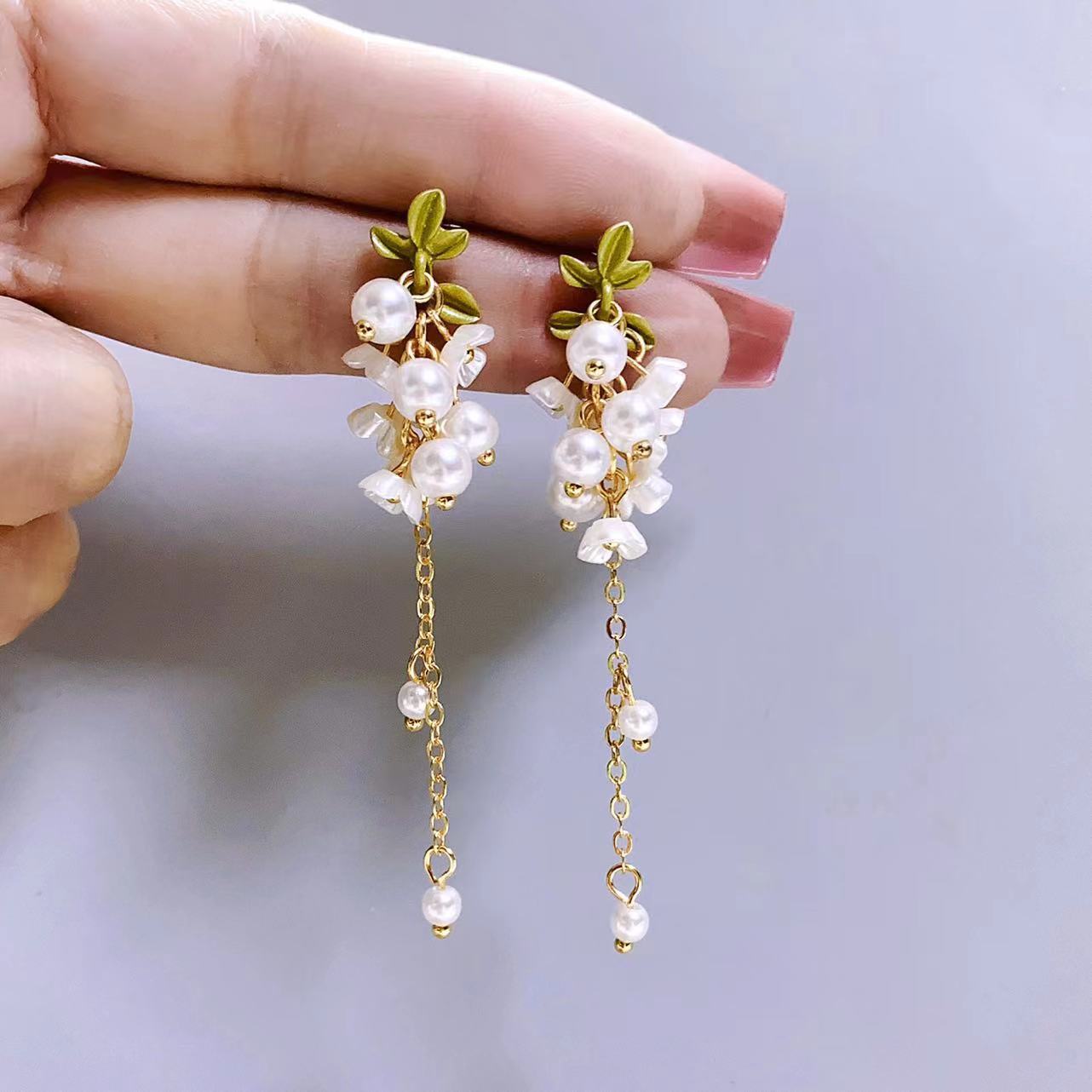 Fresh Purple Grape Tassel Super Mori Style Earrings