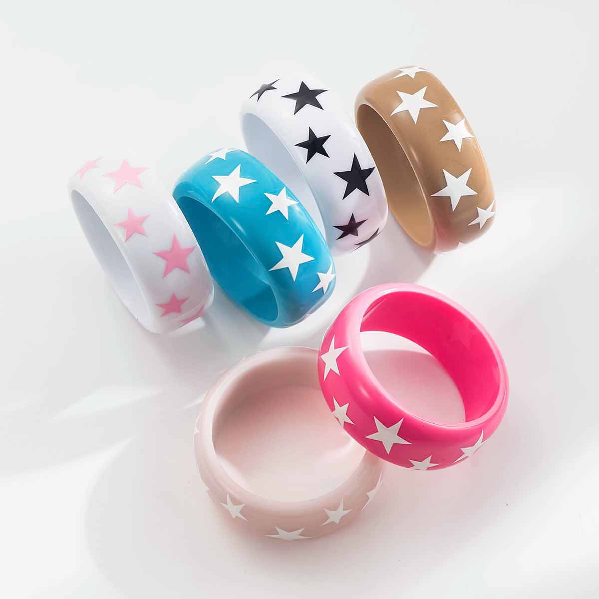 Women's Sweet Cool Style Five-pointed Star Resin Personality Bracelet