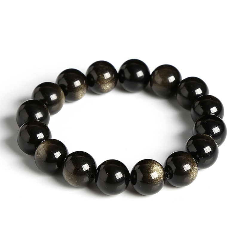 Bijoux pour hommes Bracelets de décrochage à cercle unique simple en obsidienne